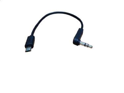 Audio Cable - 3.5mm 90-Degree Plug to Micro USB