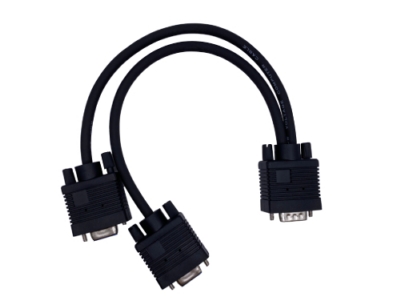 VGA HDB 15 Pin M to 2 x HDB 15 Pin F Cable