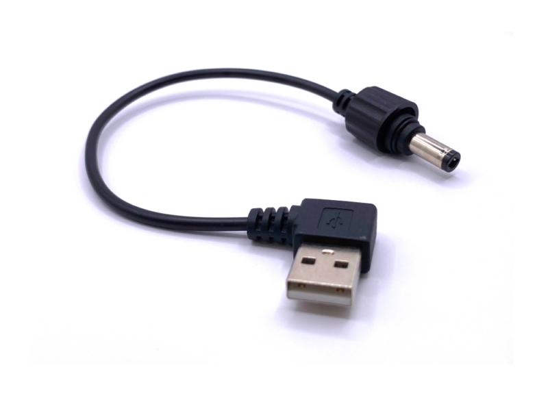 DC Power Cord - DC5525 Plug to USB 90-Degree AM