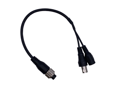 water proof Connector Cable M12 8 Pin F to DC5521 Jack + BNC F